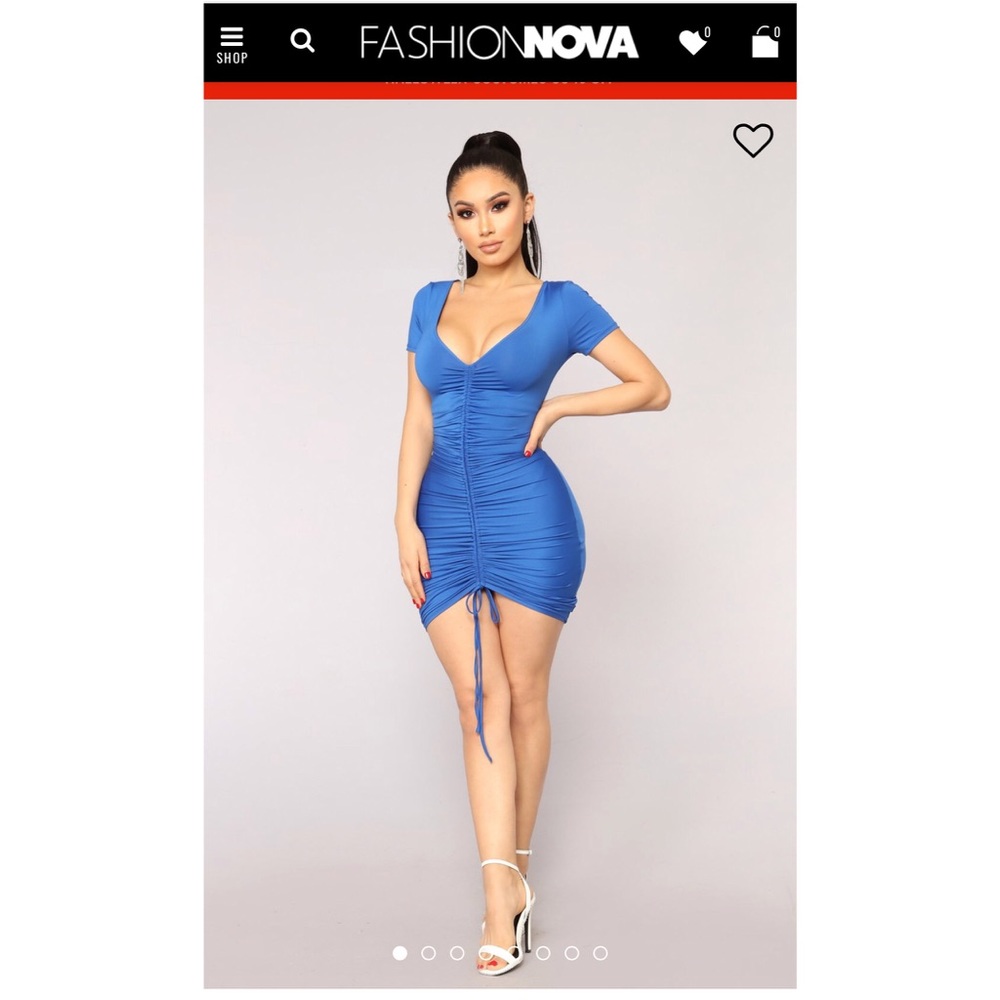 “Lhasa Ruched Dress -Royal” Fashion Nova